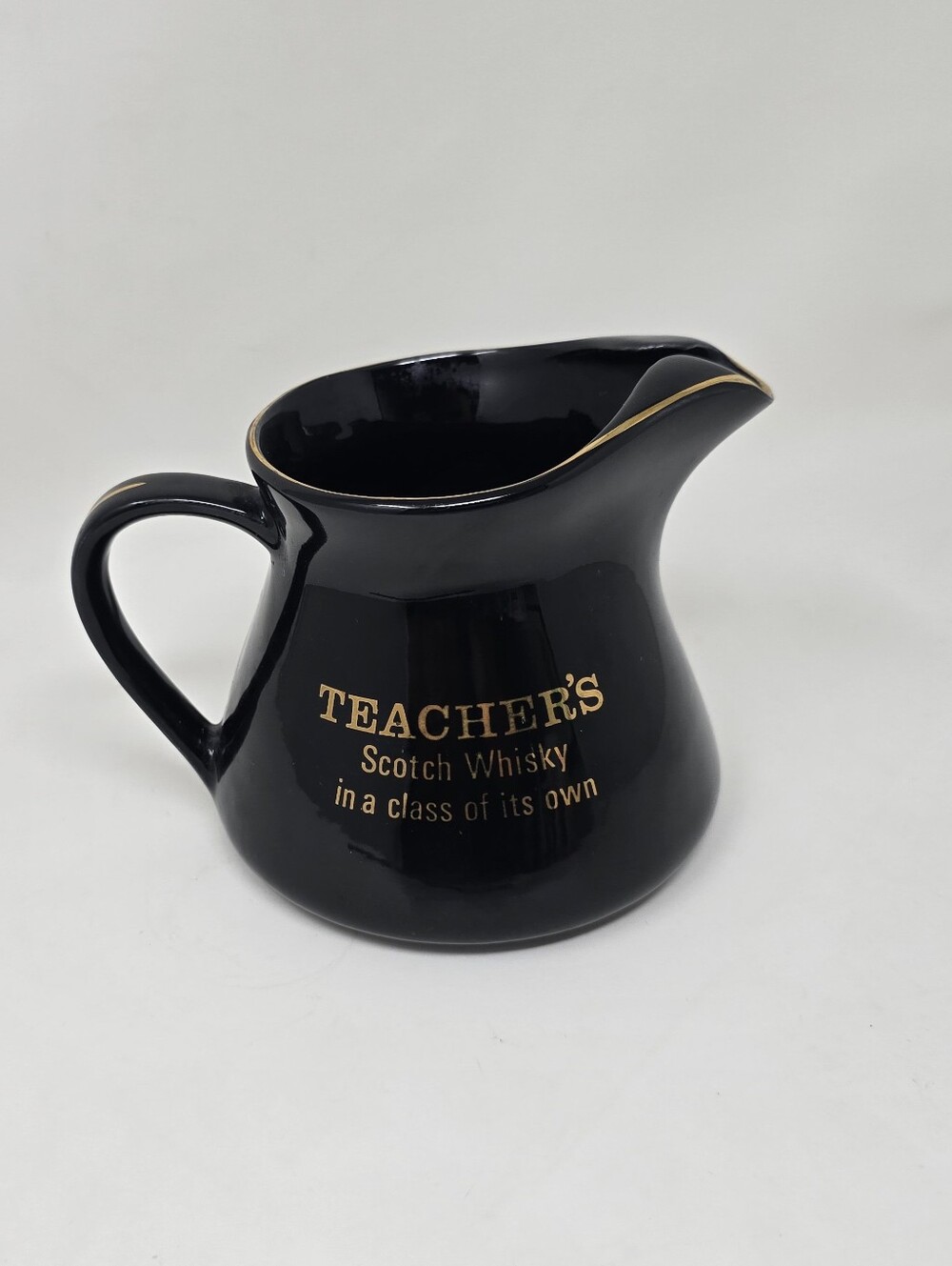 Teacher's Scotch Whiskey Decorative Pitcher Vintage 60s Pub Bar Wade PM Engld 5"